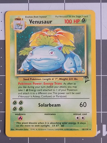 Pokemon TCG Base Set 2 Venusaur 18/130 Holo Rare MP