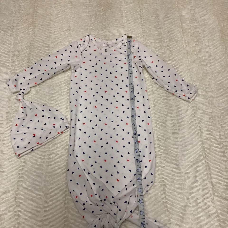 Hermoso Vestido Anudado Corazón Comenzando Bebé 0-6 Meses Anudado Con Sombrero  Foto 4 de 4