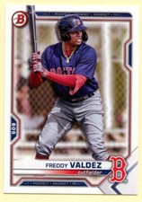 2021 Bowman Draft Freddy Valdez baseball card #BD-96 Boston Red Sox prospect