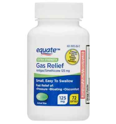 #ad Equate Gas Relief Extra Strength 125mg Simethicone 72 Softgels Gas X Compare $6.40