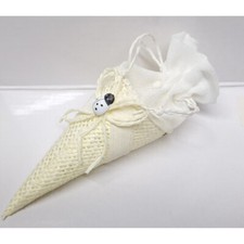 5 pz cono sacchetto bianco 15 cm bomboniere porta confetti  ETM-C1334-5