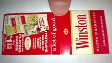 OLD Vintage "WINSTON" Filter Cigarettes matchbook MADE IN USA