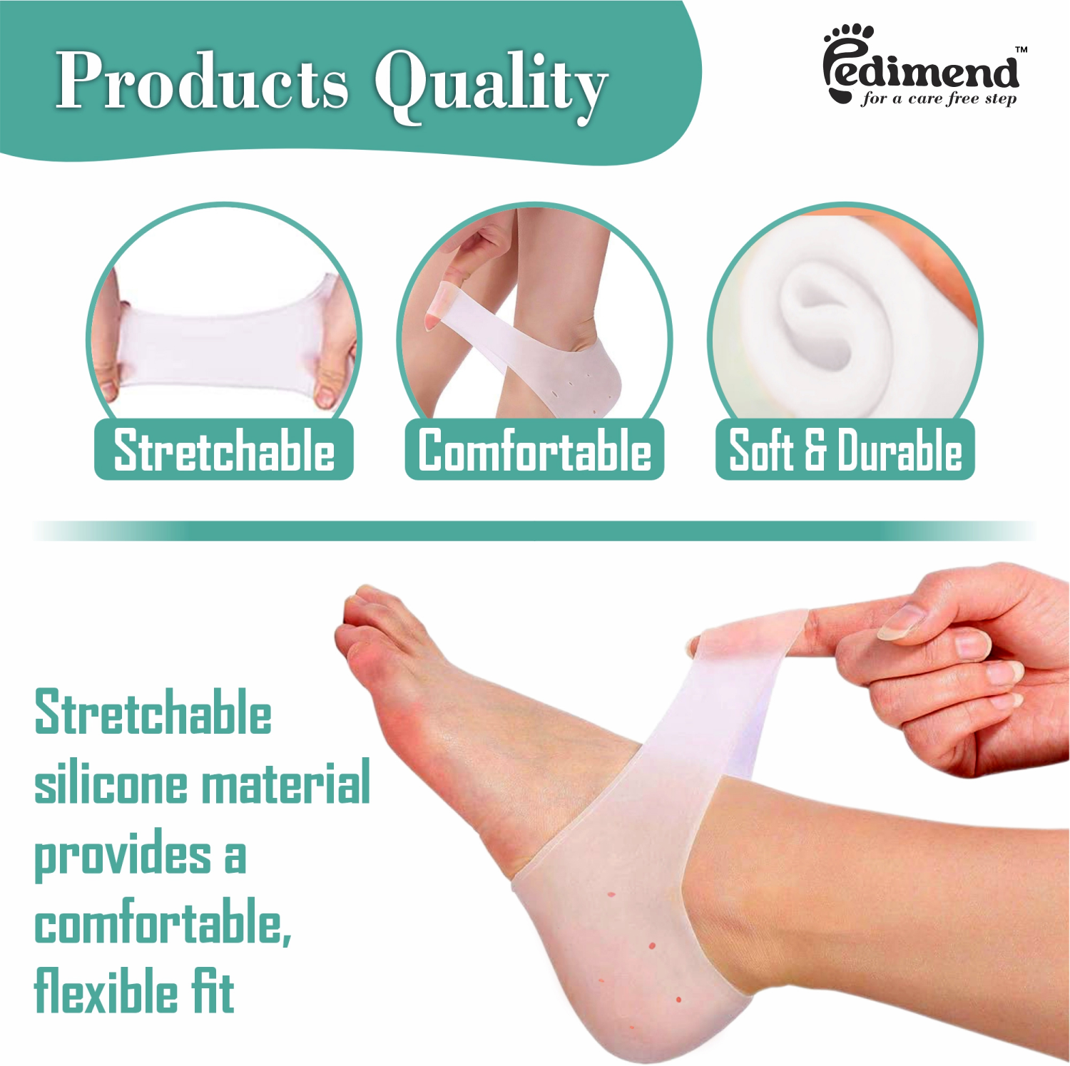 SAOLA PEDIMEND™ Gel Silicone Protezione Tallone per Prevenire Vesciche e Crepe sul Tallone UK