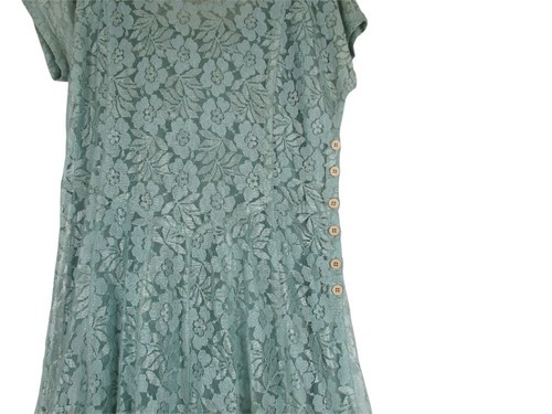 Nostalgia Peppermint Green Lace Dress, Vintage - Picture 9 of 10