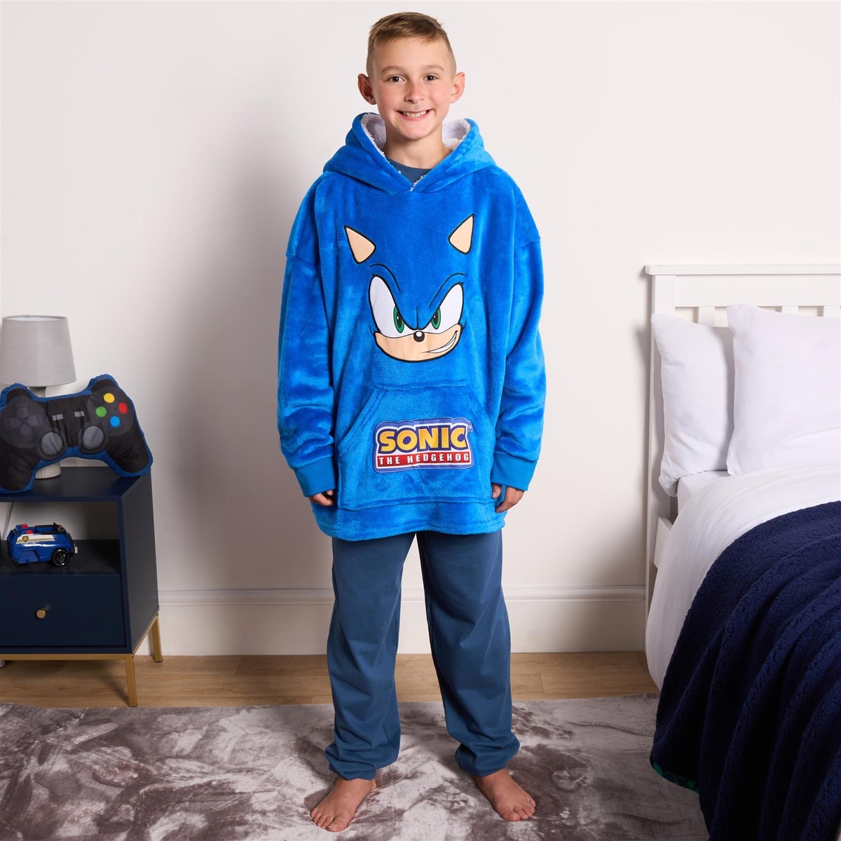 Sonic Sherpa Hoodie Blanket Wearable Jumper Oversized Soft Warm Fleece Throw