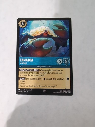 Tamatoa So Shiny! 159/204 Super Rare Disney Lorcana First Chapter Non Foil