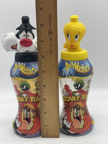 Bauchscheiben 2 Looney Tunes Tweety Sylvester Sammlerstück Trinkflaschen LEER - Bild 5 von 8