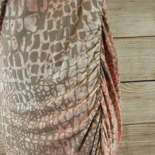 Tommy Bahama Pink Tan Sheath Dress Size L Sleeveless Scoop Neck Ruching NEW $138 - Picture 3 of 11