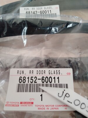 Toyota FJ80 LX450 OEM Rear Door Glass Run LH RH 68152-60011 68142