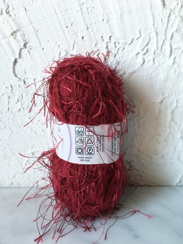 Moda Dea Prima Eyelash Yarn - 1 Skein Color Burgundy #3377 - Picture 3 of 4