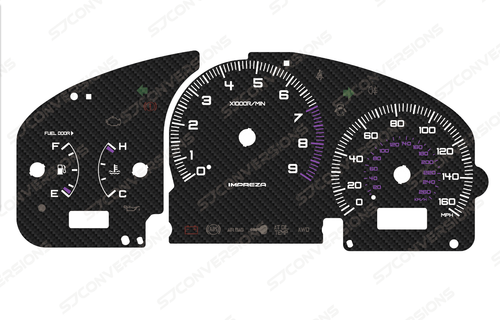 Subaru Impreza GD Carbon Dial Cards 8 Colours Gauges - Bild 7 von 8