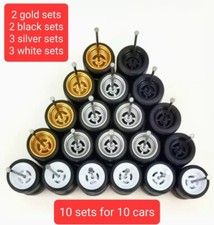 10 Sets - Hot Wheels Silver 4 Spoke 4 Colors Real Rider Wheels Rims Rubber Tires 10 Sets - Hot Wheels Silver 4 Spoke 4 Colors Real Rider Wheels Rims Rubber Tires