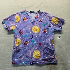 Lydia  s Dental Toothbrush Floss Scrub Top Shirt Adult Women Size S Small