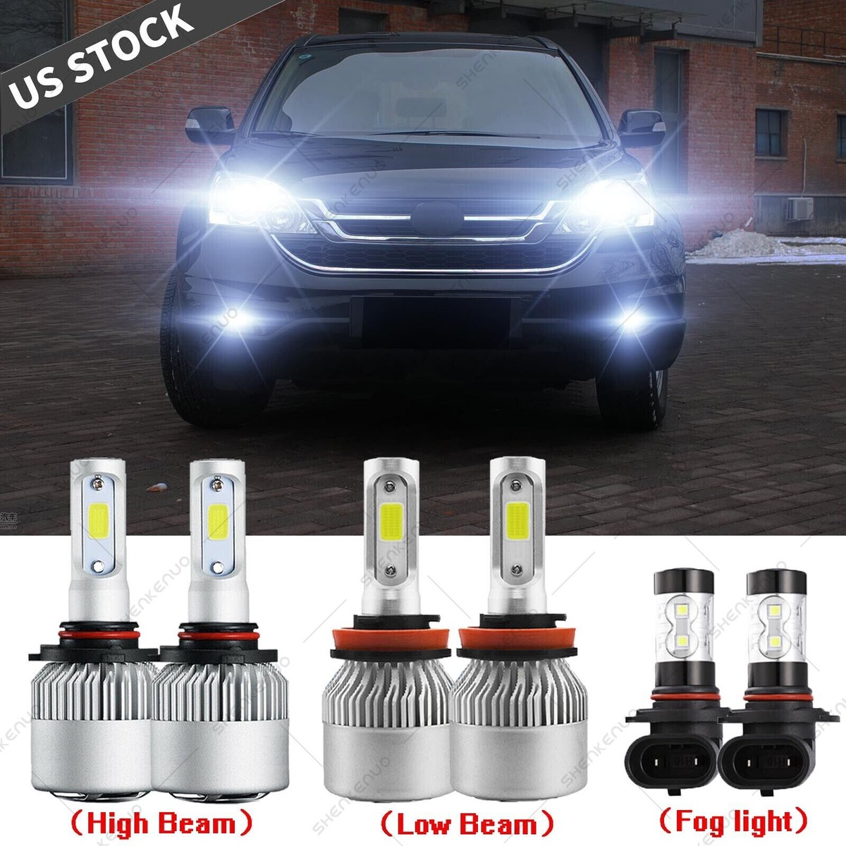 LED Headlight & Fog Light Bulb Conversion Kit For Dodge Ram 2009-2018 (1500-5500) – 6 Bulb Set