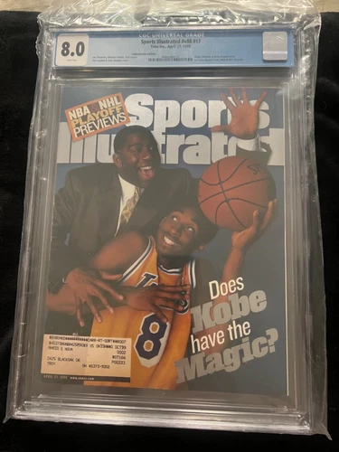 Kobe Bryant CGC 8.0 1st Sports Illustrated Cover subscription Magic Johnson 1998