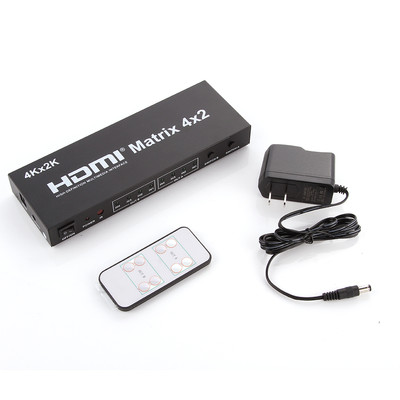 4x2 HDMI True Matrix Switch Splitter Amplify Selector 3D 1080P Remote 4 in 2