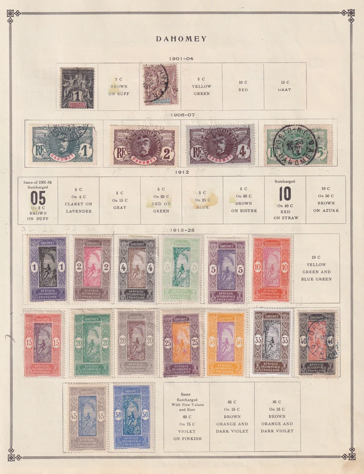 MARRUECOS FRANCÉS Y DAHOMEY - COLECCIÓN COMO NUEVA Y USADA EN PÁGINAS DE ÁLBUM - ENCUADERNACIÓN Foto 2 de 4