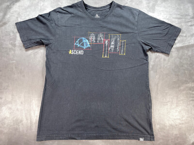 Gray Ascend Mountain Climb Hike Trail Run Camp M-L Shirt Canoe BackPacking