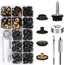 173 PCS Marine Grade Snap Kit: 3/8" Metal Snaps with Tool for Carpet & Fabric (B