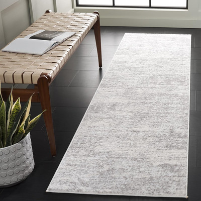 Amelia Collection Runner - 2'2'' X 8', Ivory & Light Grey, Modern Abstract Design