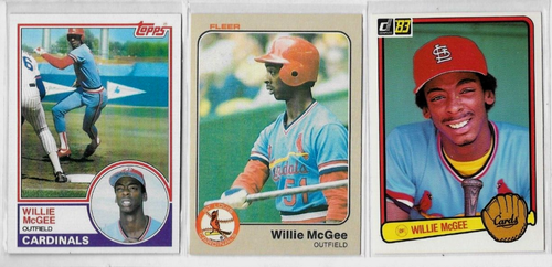 Willie McGEE GEMISCHTES TEAMS LOT: 3 ROOKIES, PLUS 48 MINT ALLE VERSCHIEDENEN KARTEN