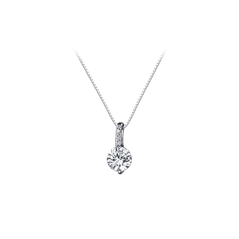 Genuino 925 Plata de Ley 6mm Cristal Gota Colgante Caja Cadena Collar Para Mujer Foto 4 de 4