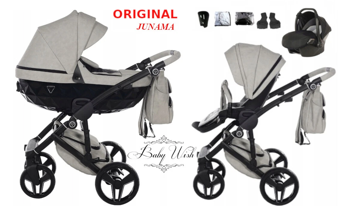 JUNAMA CARO V2 BABY PRAM NEW V2 3in1 CARRYCOT + PUSHCHAIR + CAR SEAT