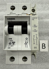 Siemens C10 2 Pole 480V Circuit Breaker 5SX2 With Auxiliary Contact 5SX9100