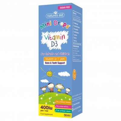 Natures Aid Mini Drops Vitamin D3 Tropfen, 50 ml