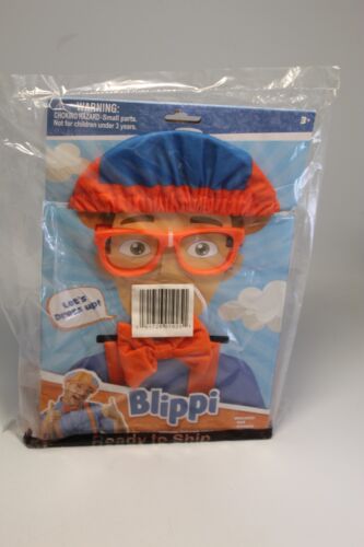 Blippi Costume Roleplay Accessories Dress Up Bow Tie Suspenders Hat Glasses Set - Picture 1 of 3