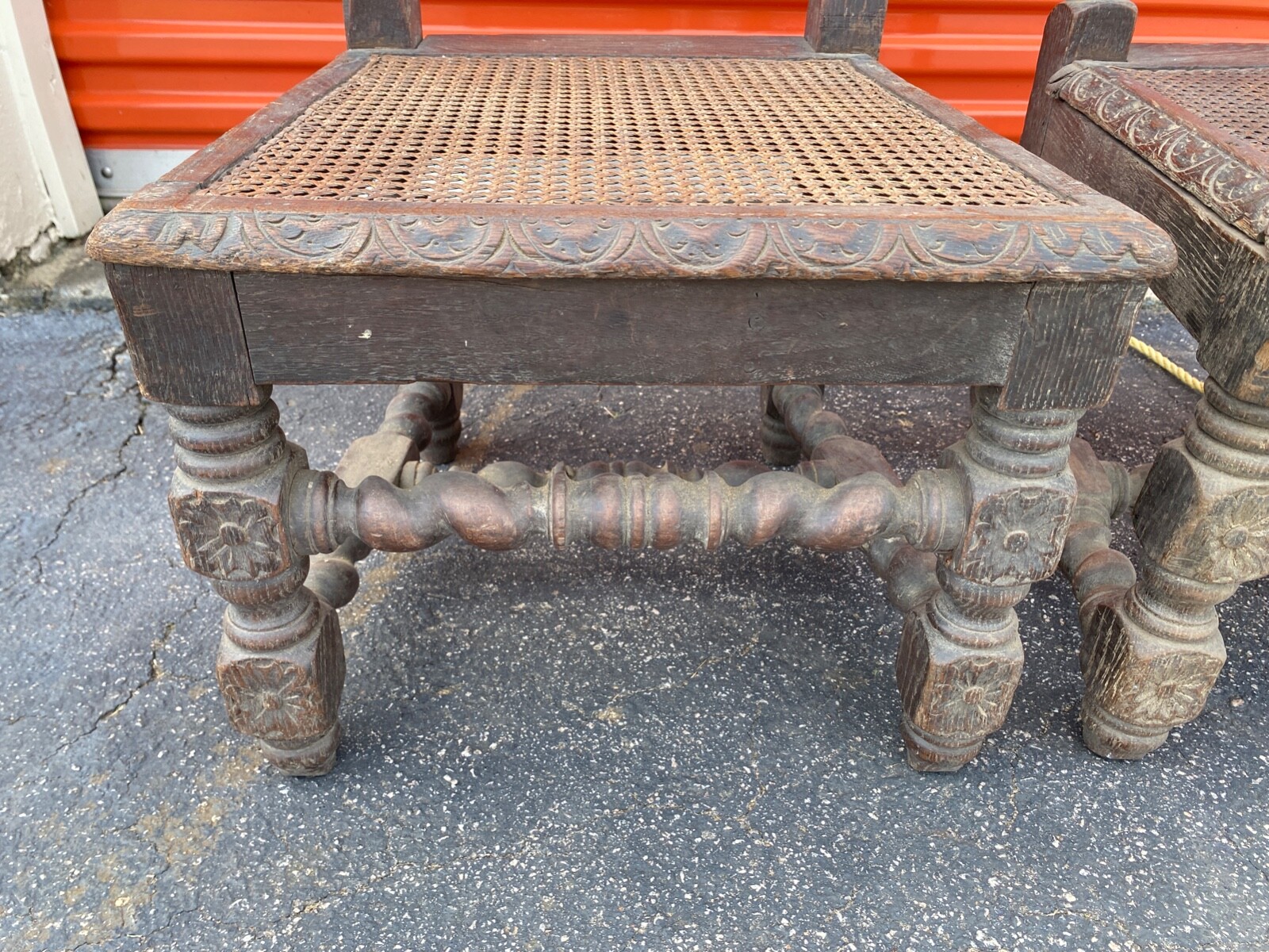 Antique 19th Century French Renaissance Carved Walnut Barley Twist Cane