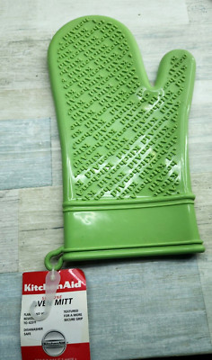 KitchenAid Logo Silicone Oven Mitt Green Hot Glove