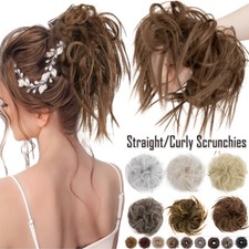 Haarteil Haargummi Zopf Haarband Dutt Haarschmuck Perücke Messy Bun Scrunchie DE
