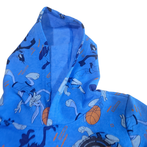 Space Jam Hoodie Kids Size 6 Tune Squad Bugs Bunny Taz Blue Pullover NEW Gift - Picture 4 of 10