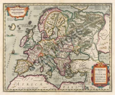 Map of Europe c1638 16x20