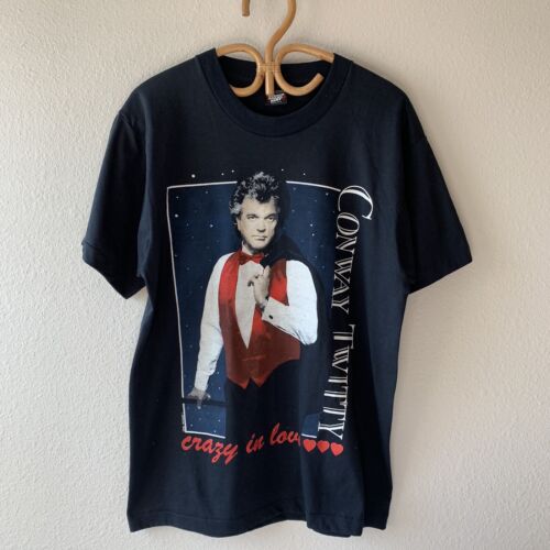 Vintage Conway Twitty T Shirt 90s Crazy In Love Country Tuxedo Swag Screen Stars - Afbeelding 1 van 7