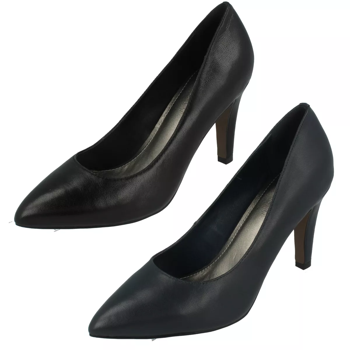 Ladies F9R0084 Slip On Office Smart Court Shoes Leather Collection SALE 25.00