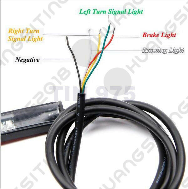 12V 48-LED Motorcycle Tail Light Strip - Brake, Stop & Turn Signal Bar (Waterproof)