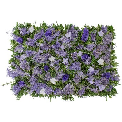 Northlight 13'' Purple and Green Mixed Floral and Grass Artificial Spring Mat