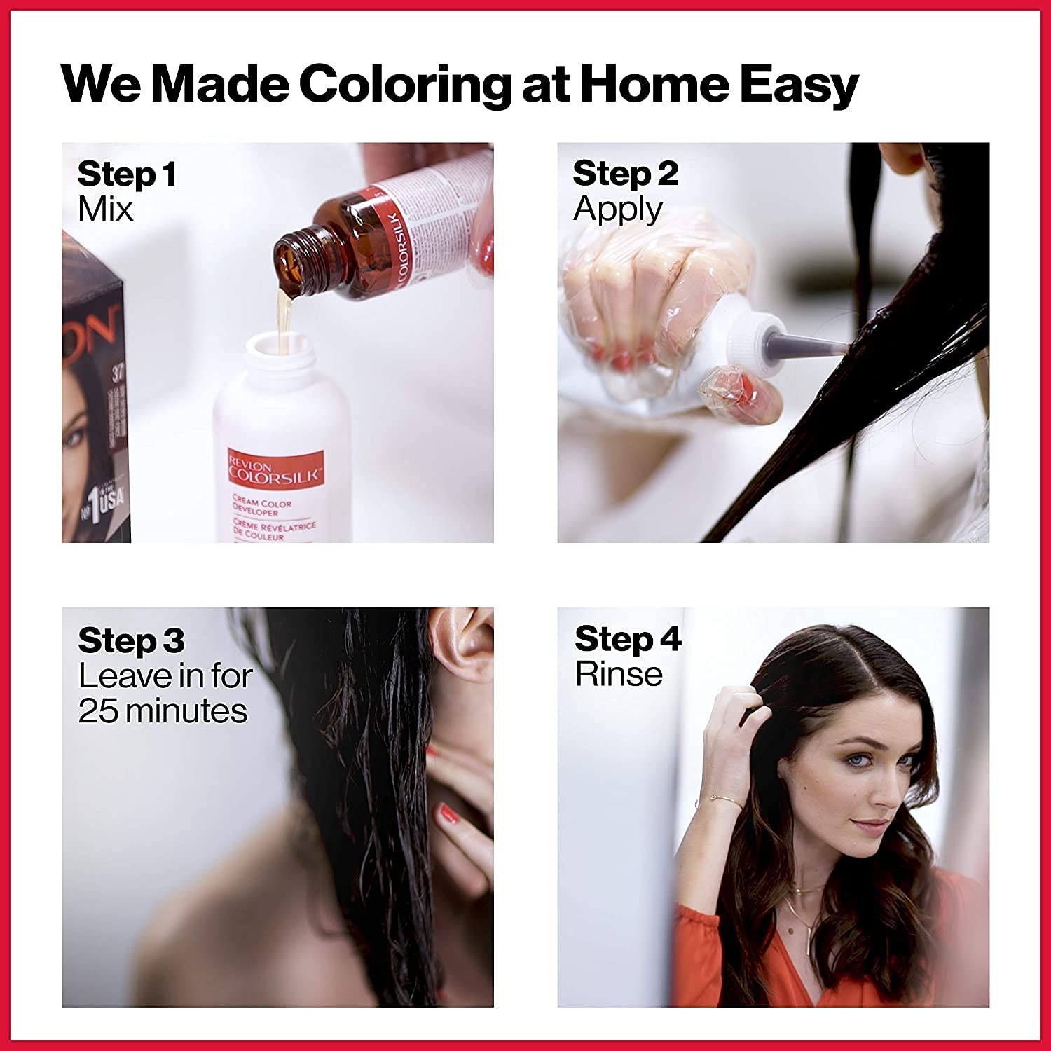 Permanent Hair Color by Revlon, Colorsilk Beautiful Color 47 Medium Rich Brown 