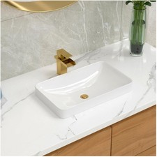 Rectangular Semi Recessed Bathroom Sink