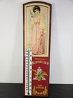 Budweiser VTG George Nathan Wood Thermometer Sign 24" King of Beers Bar Decor