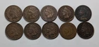 Indian Pennies 10 Different Date VG and VF