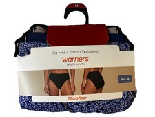 Warners Blissful Benefits Women's Dig-Free Breathable Microfiber 3Pack Hi-Cut M