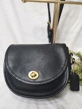 Vintage Coach Black Leather Watson Bag 9981 Made In USA Crossbody Turnlock