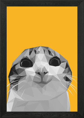 lustige smailing cat Meme gerahmtes Wandbild Poster Leinwanddruck Bild