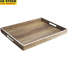 Functional Serving Tray W/ Cutout Handles Breakfast in Bed Durable Polypropylene