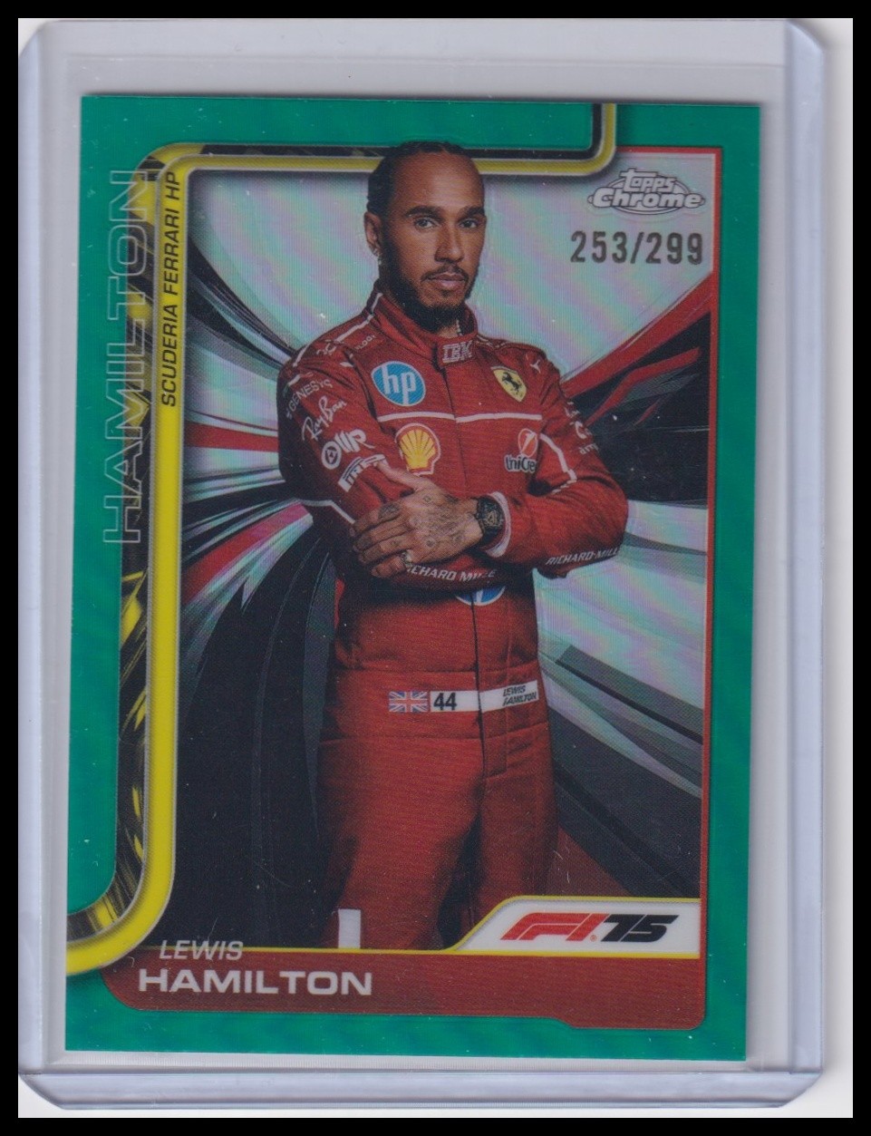 2025 Topps Chrome Formula 1 #4 Lewis Hamilton Teal Refractor #/299