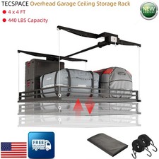 TCESPACE Heavy-Duty 4x4 FT Overhead Garage Ceiling Storage Rack Openwork Style
