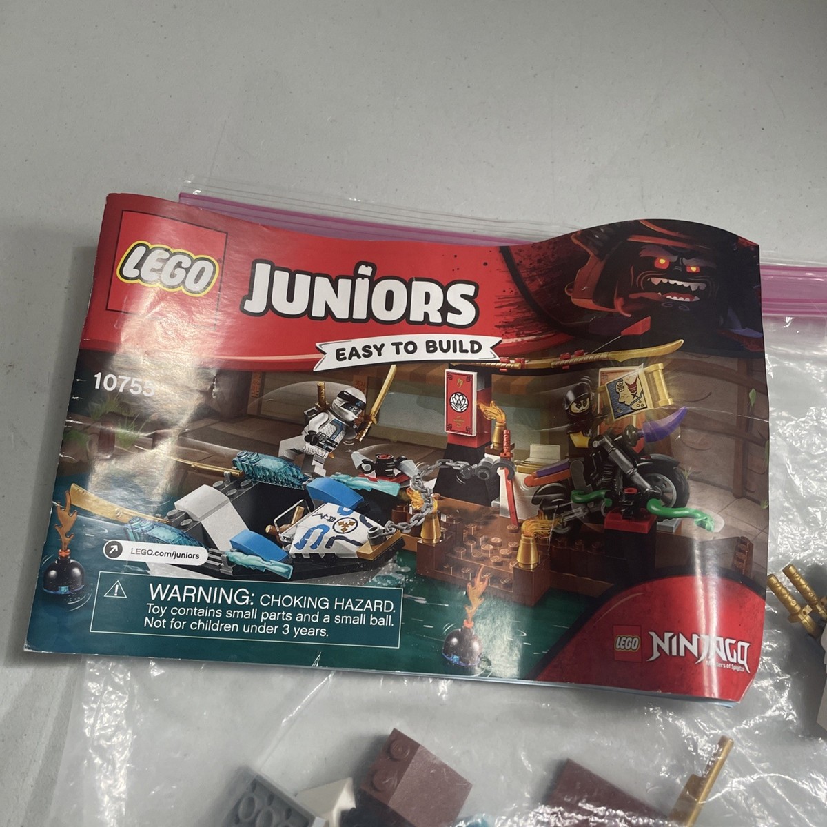 バービー Lego Juniors Ninjago 10755 Zane's Ninja Boat Pursuit **Missing